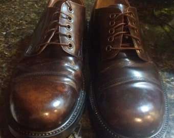 Cordovan Shoes | Mens Leather Oxford | GH Bass Shoes | Cap toe Oxford | Mens 8.5 Shoes