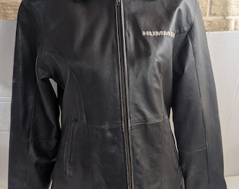 Schwarze Leder Moto Jacke Damen Größe S Reißverschlusstaschen