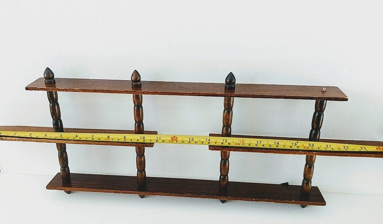 Vintage Wall Shelf Curio Wood Display Shelving Etsy