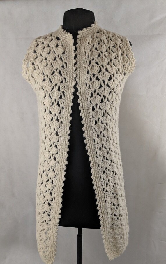 Boho Vest Vintage 70's Hand Crochet