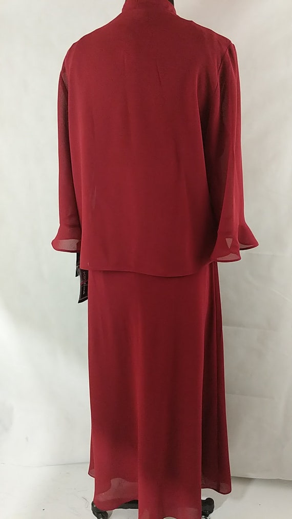 Chiffon Overlay Red Dress Special Occasion Beaded Jacket Embrodery 2 piece Etsy UK