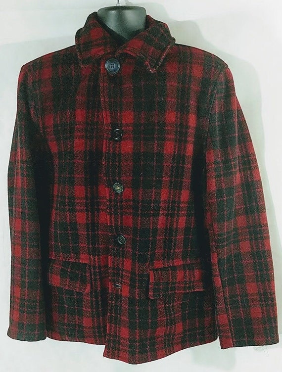 Hipster Jacket Vintage Wool Plaid Heavy