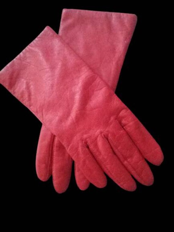 Soft Leather Gloves | Red Leather Gloves | Leathe… - image 4