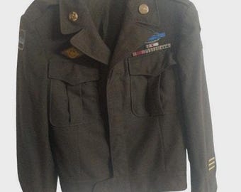 Giacca militare da uomo, anni '40, seconda guerra mondiale, ufficiale statunitense Ike, uniforme in lana degli anni '40 della seconda guerra mondiale
