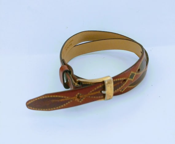 Tooled Leather Belt Southwestern