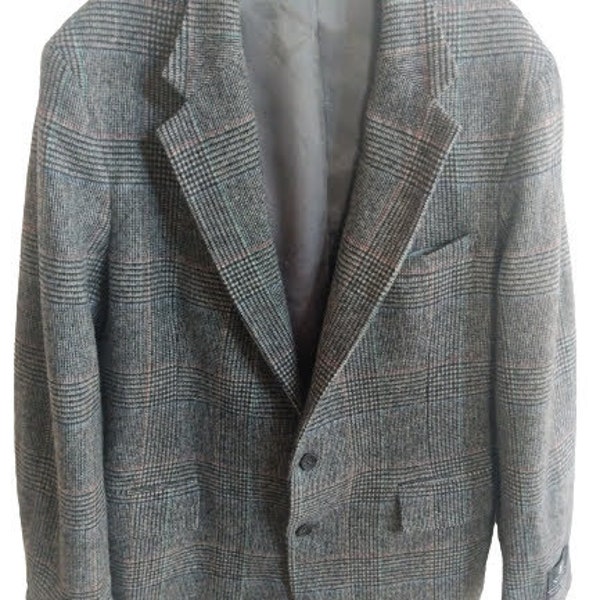 Two Button Jacket | Men Wool Jacket | Plaid Sports Jacket | Mens Sports Jacket | Windowpane Plaid | Vented Jacket