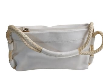 Les Copains | Italian Leather | Italy Handbag | White Leather Purse