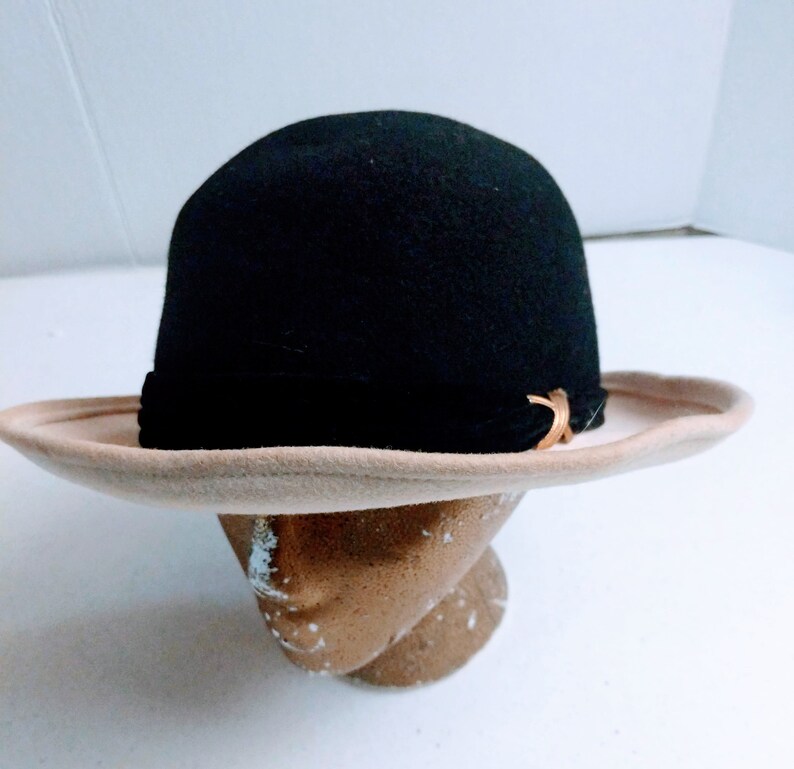 1940s Hat Women Vintage Hat Felt Hat Felt Bucket Hat Vintage Wool Hat image 3