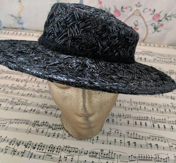 Vintage Straw Hat Vintage 1950s Hat Ladies Hat Hip