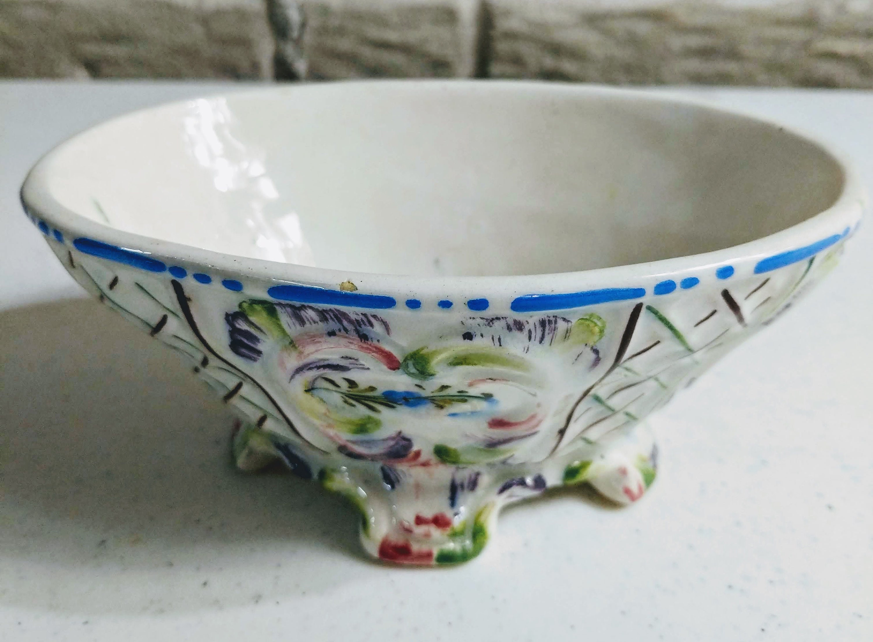 Footed Bowl Italian Pottery Decorative Bowl Antique Bowl - Etsy