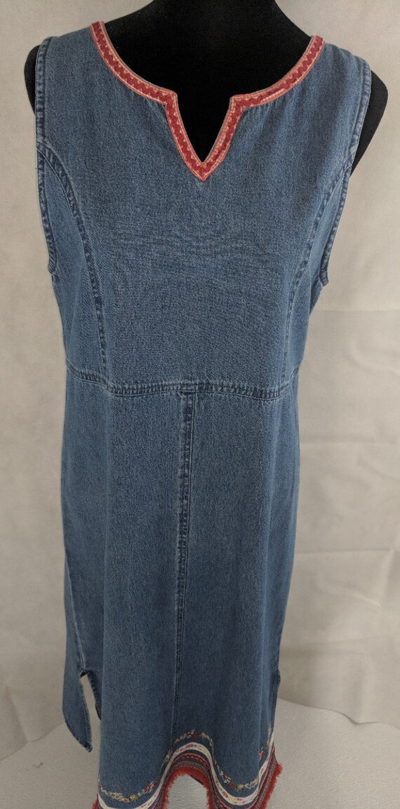 Aztec Dress Embroidered Denim Jumper Denim Lagenlo