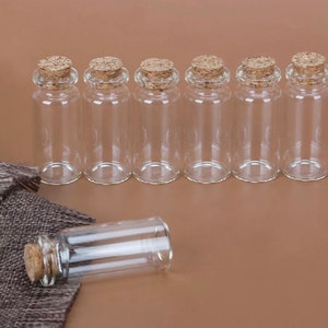 24 juegos de botellas pequeñas de vidrio de 0.5 fl oz con tapones de  corcho, pequeños frascos para recuerdos de boda, manualidades, decoración  de
