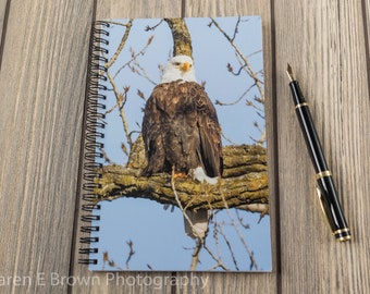 Genuine Leather Journal Notebook Notepad Book Hardcover Brown 3D Emboss Eagle