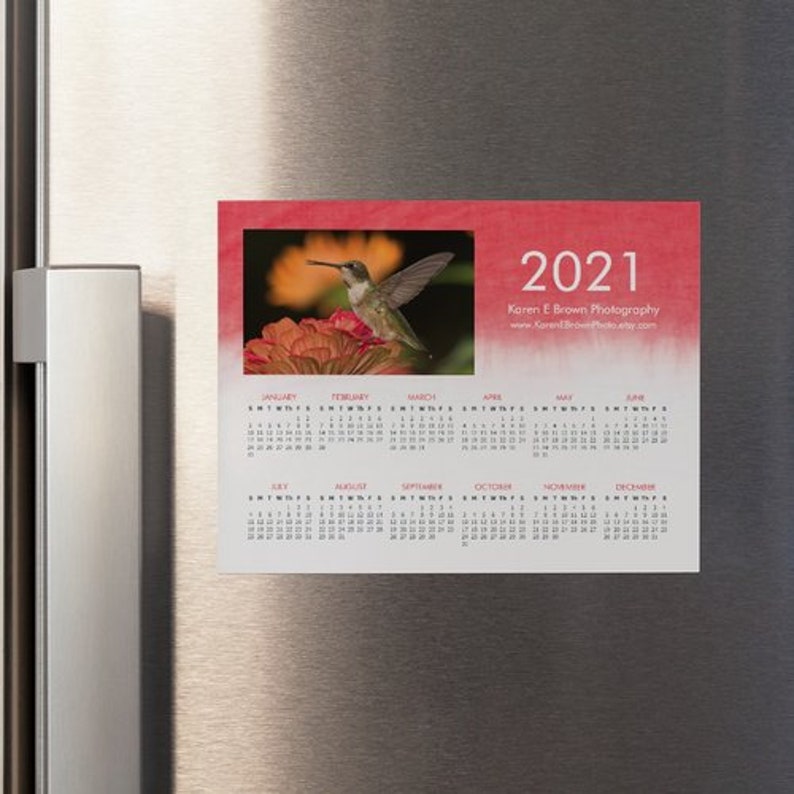 2021 Hummingbird Calendar Refrigerator Calendar Etsy