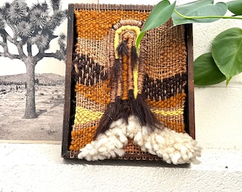 Vintage boho macrame in a frame