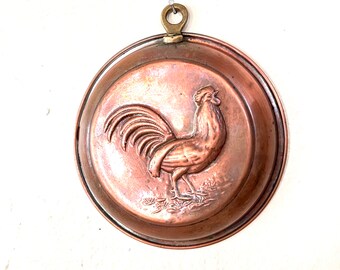 Vintage Copper Jello mold Rooster