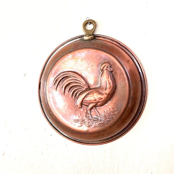 Vintage Copper Jello mold Rooster