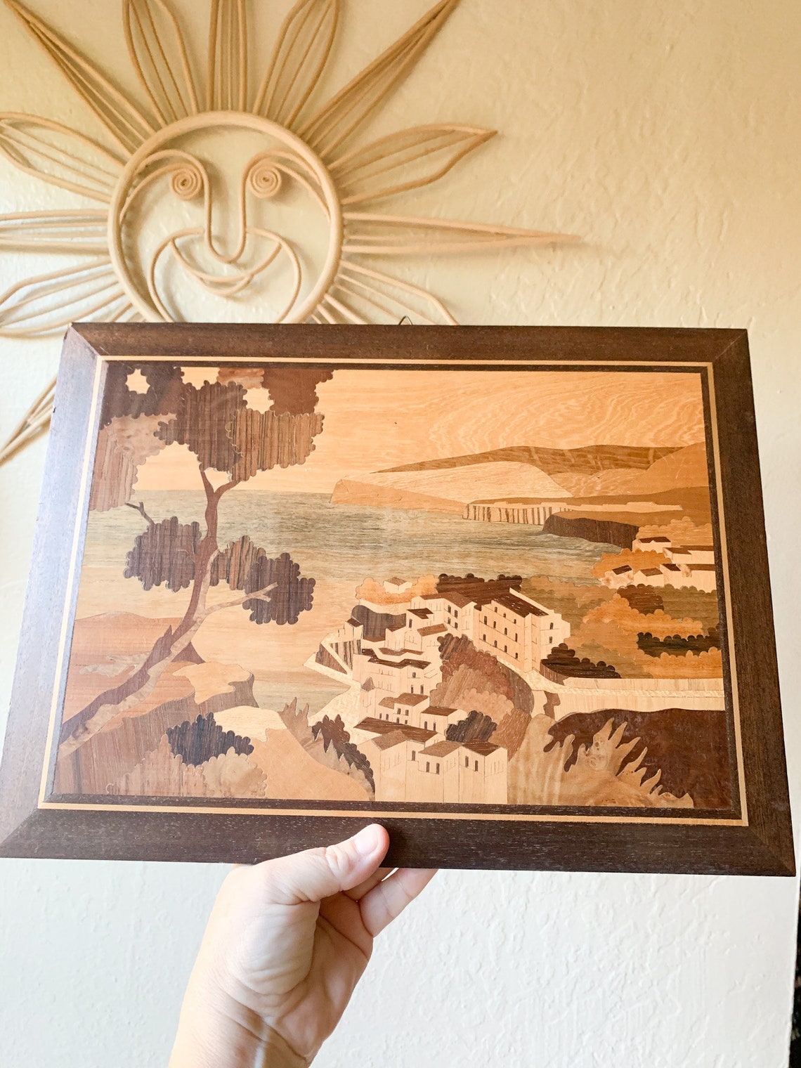 wood inlay art from Italy Etsy