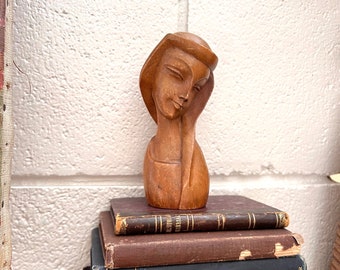 VIntage wood carved Madonna statue
