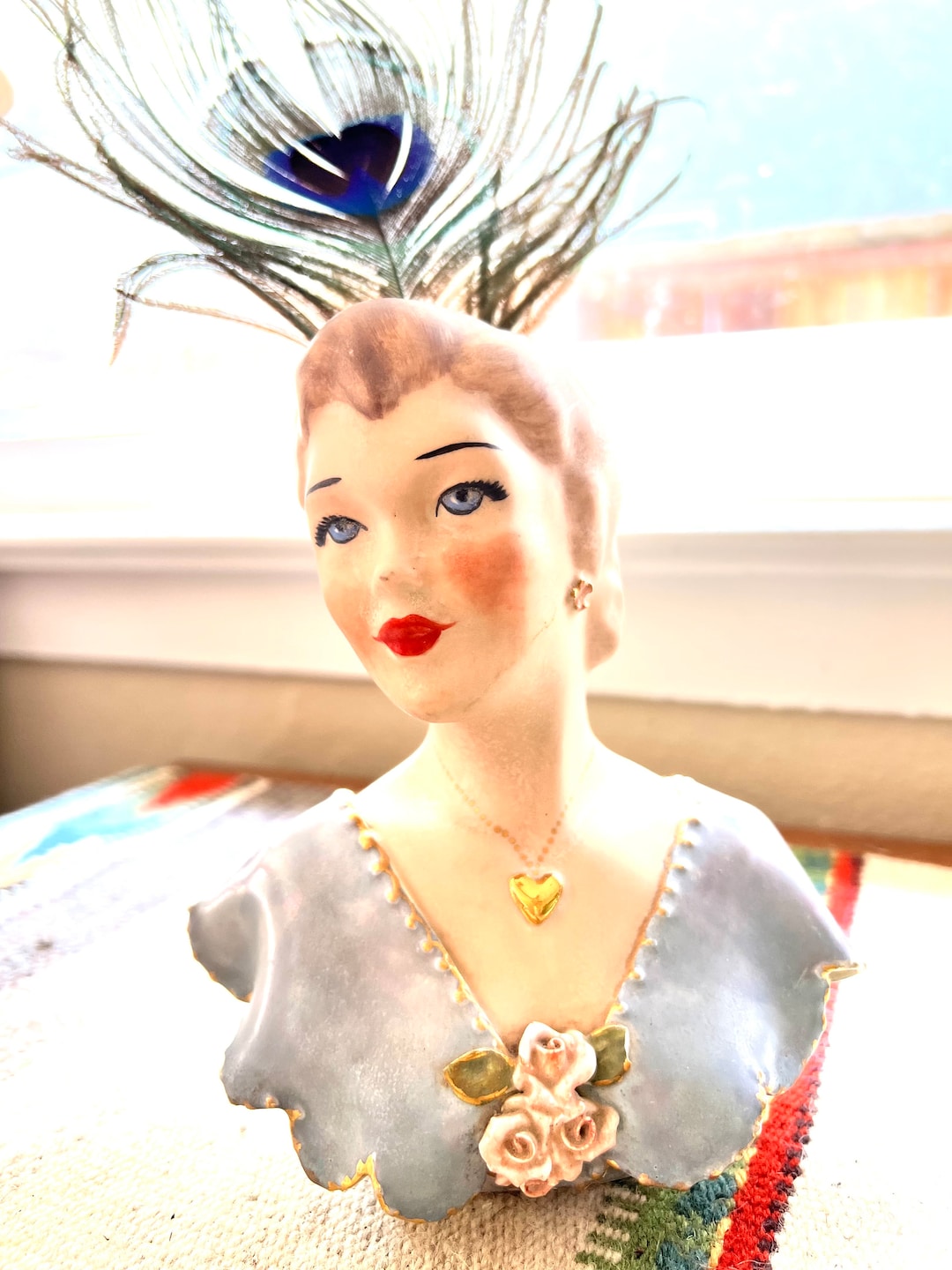 Vintage Art Deco Ladies Head Vase Etsy