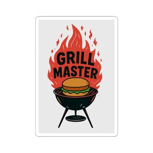 Grill Master Kiss-Cut Stickers - Perfect for BBQ Lovers, Laptop Decor, Gift for Grilling Enthusiasts, Summer Parties, Outdoor Celebrations