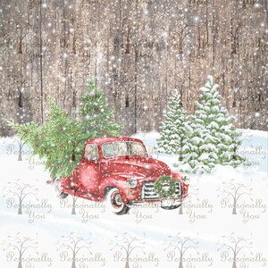 Bundle- Vintage truck Christmas Scene