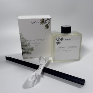 Through the Woods Luxury Reed Diffuser | Cedarwood, Patchouli, Orange & Bamboo | South of France Fragrance | Home Scent