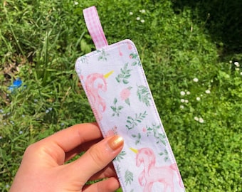Fabric Bookmarks; Handmade Gift | Unicorn Fabric