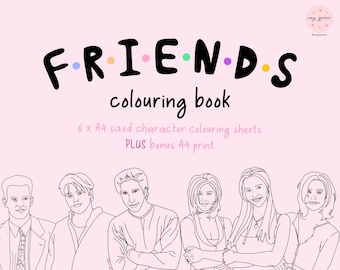 FRIENDS TV Show Colouring Book - Digital Instant Download PDF // 90s Television Show Coloring Sheet Pages