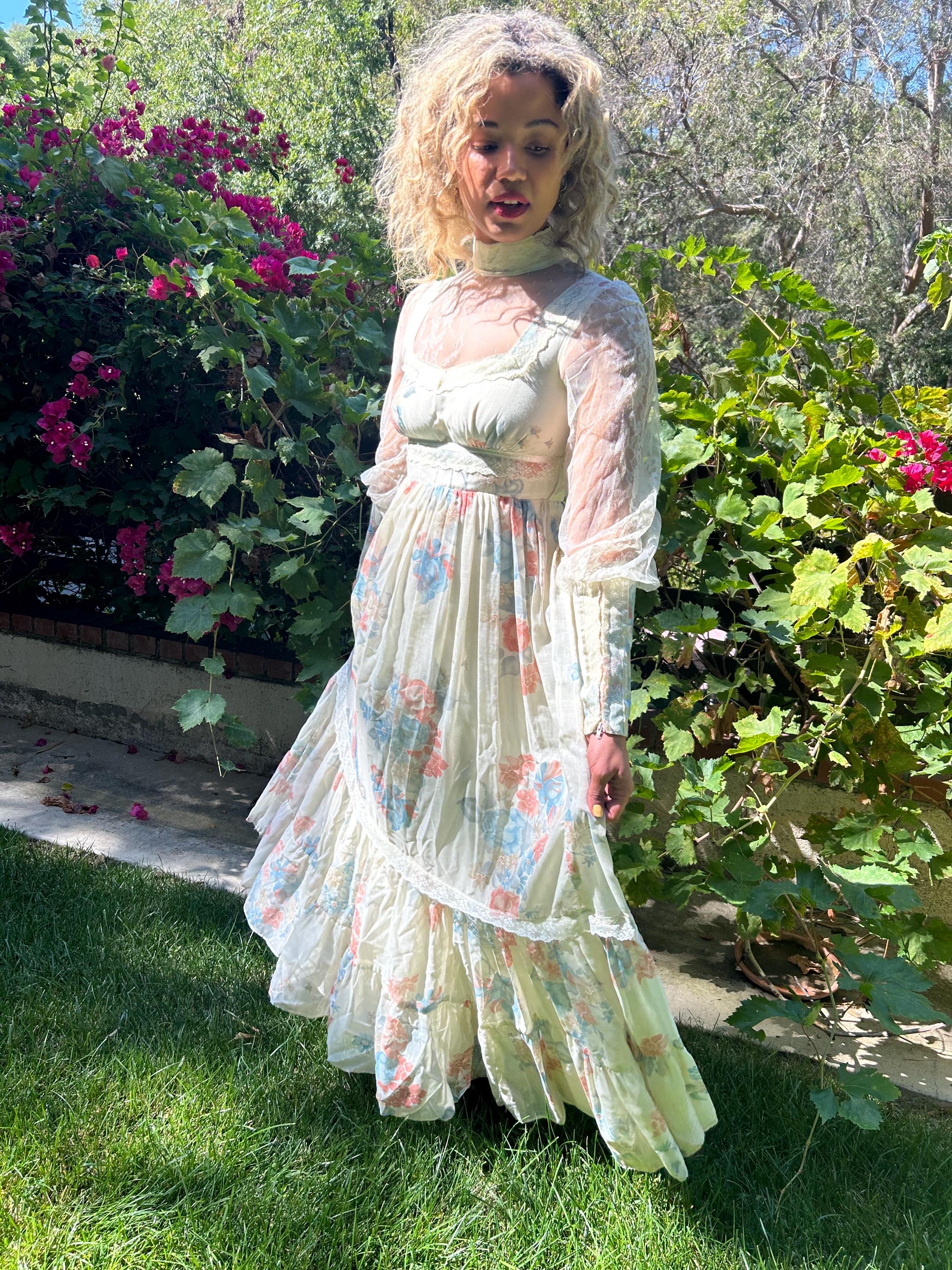 gunne sax maxi dress Rare 1970s Gunne Sax Long Sleeve Maxidress| XS-M