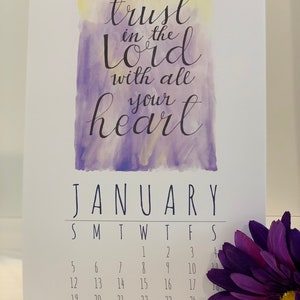 2025 Calendar | Hand Lettered Bible Verse Watercolor 1