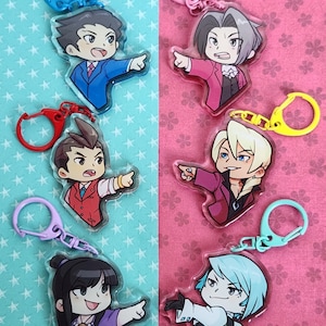 Objection! Ace Attorney Inspired Acrylic Charms