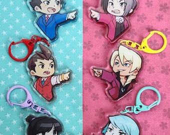 Objection! Ace Attorney Inspired Acrylic Charms