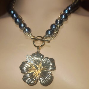 Polynesian/Hawaiian Hibiscus 14k Gold Filled Necklace