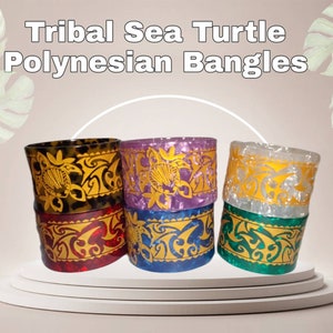 Colorful Sea Turtle Tribal Polynesian Bangles