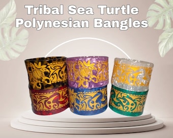 Colorful Sea Turtle Tribal Polynesian Bangles