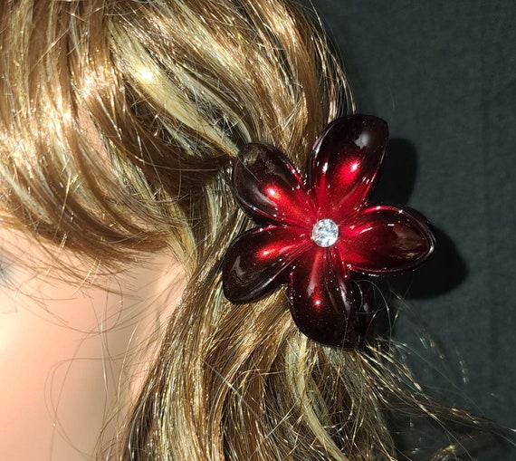 Plumeria Flower Hair Claw Clip Etsy