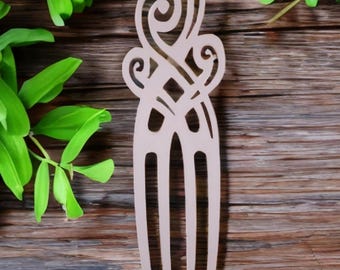Polynesian Inspired Tribal Hair Comb – Boho Hair Fork, Island Style Hair Accessory, Comb, Pearl White