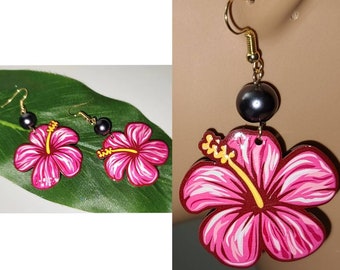 Polynesian Hibiscus Earrings