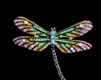 Beautiful Crystal Dragonfly Brooch Pin Mother’s Day