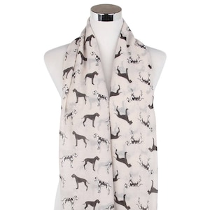 Great Dane Dog Print Large Soft Cotton Wrap Scarf of 5 Colours Frayed edging