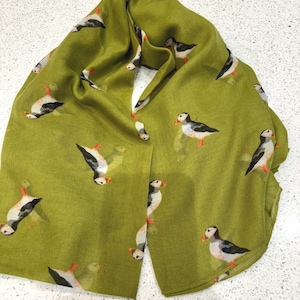 Cornish Puffin Seevogel Schal Wrap Schal Großes Geschenk für Freund Mum Tante Nan Geschenk vorhanden
