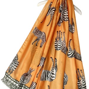 African Zebra Print Large Light weight Cotton Blend Scarf Choice of 2 colours