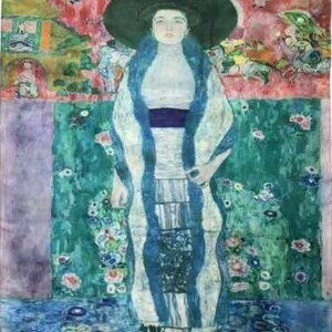 Klimt Expressionism Portrait of Adele Painting Print Art Silk Blend Large Scarf
