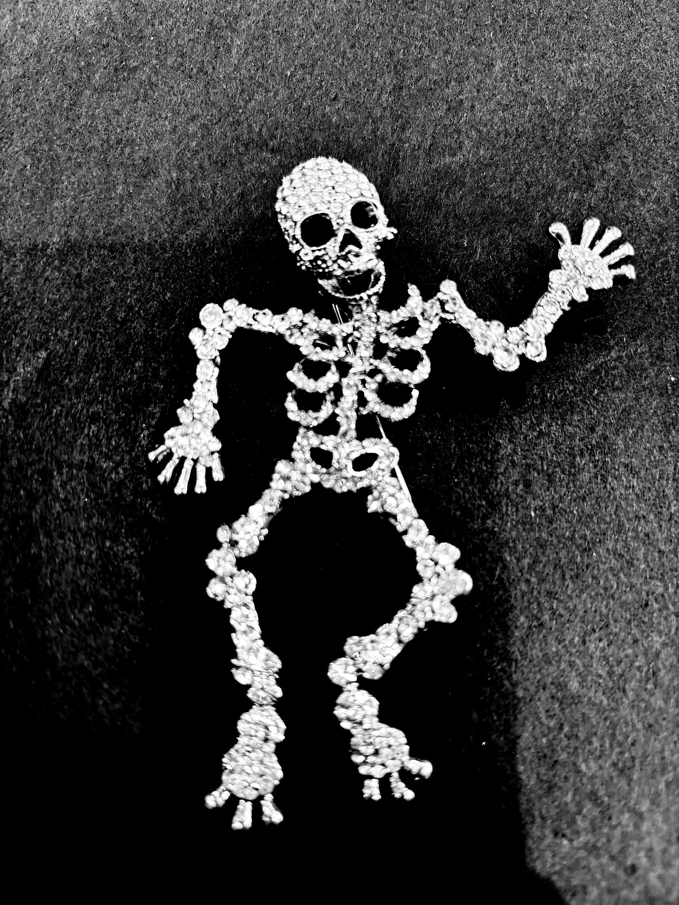 Statement Diamante Encrusted Skeleton Large Brooch Pin - Etsy