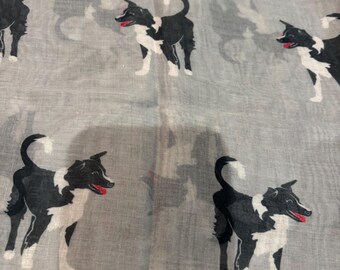Border Collie Sheep Dog New Design  Large Wrap Scarf  Cotton Blend