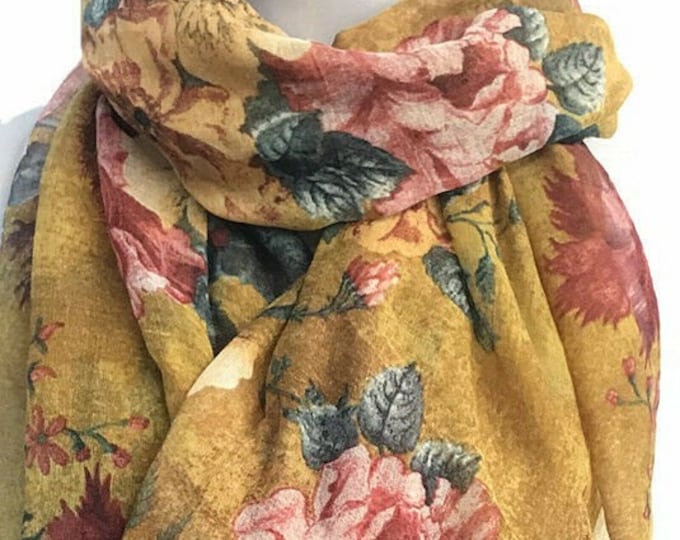 Women Vintage Flower Spliced Embroidery Linen Triangular Scarf