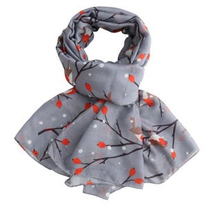 Winter Rot Rotkehlchen Vogel auf Zweig Druck Große Schal Wrap Weihnachtsgeschenk