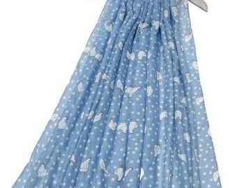Cute Chicken Hen and Daisy Print  Large Print Blue Scarf Wrap Birthday Gift