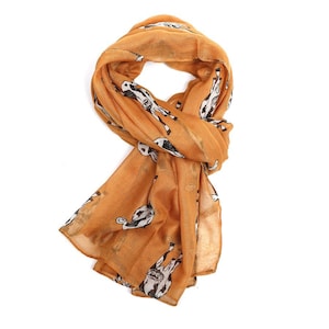 Beautiful  Cow Print Scarf / Wrap Ladies Scarf with Sketch Cows Farm Animals New Design